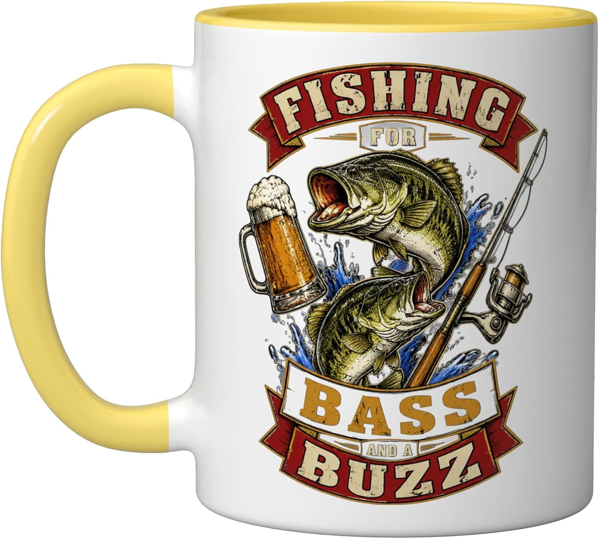 Fishing For Bass Vintage Fisherman Ceramic Mug