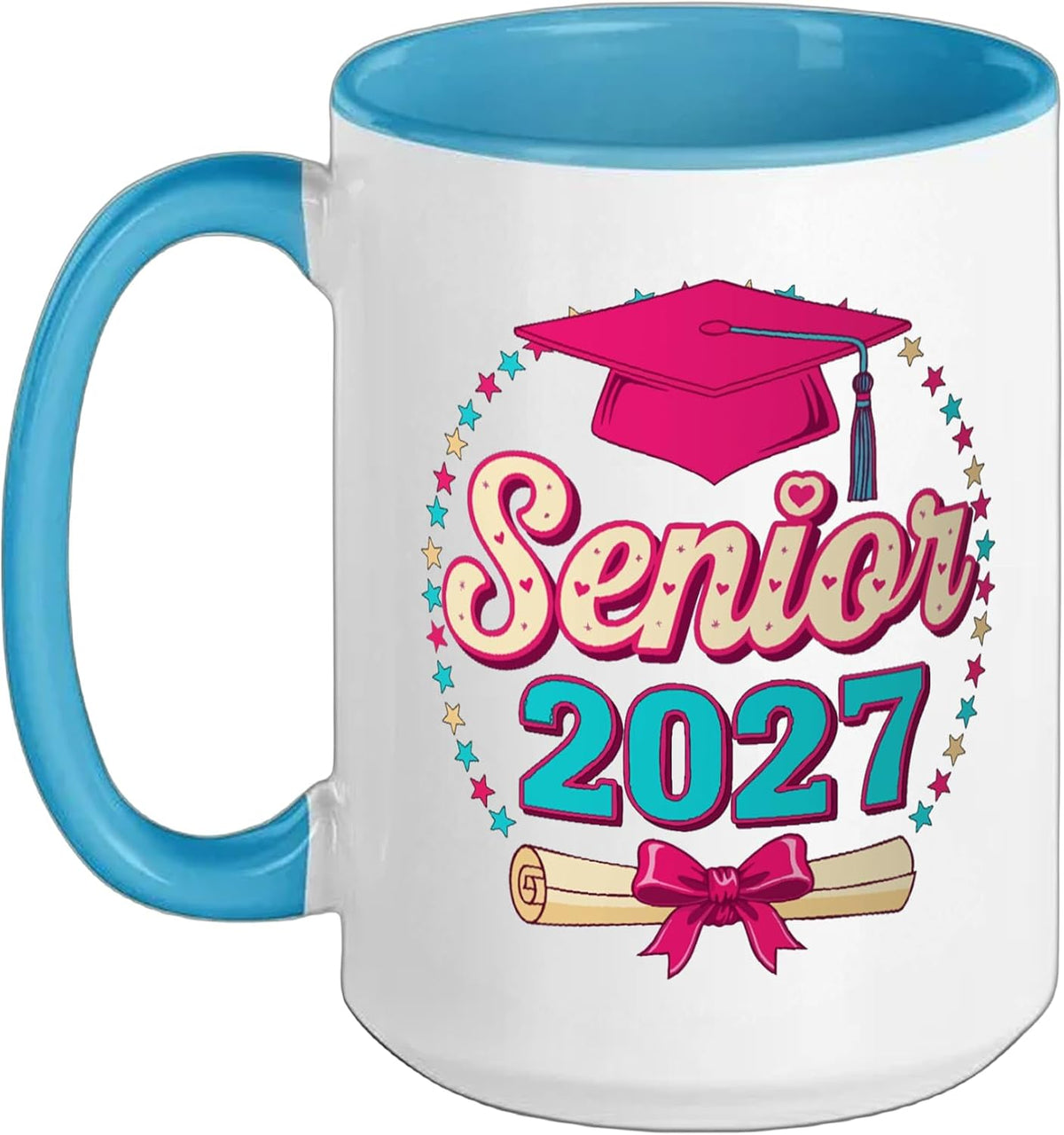 Coquette Pink Bow Senior 2027 Class Of Graduation Ceramic Mug