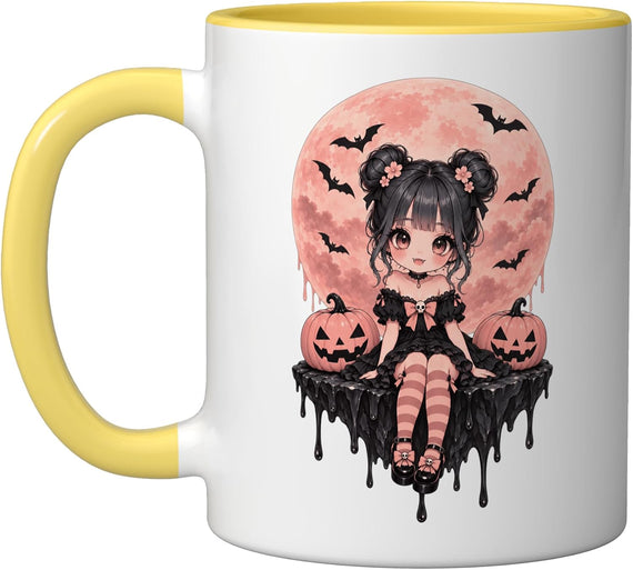 Anime Design for Women Girls Halloween Otaku Manga Novelty Ceramic Mug