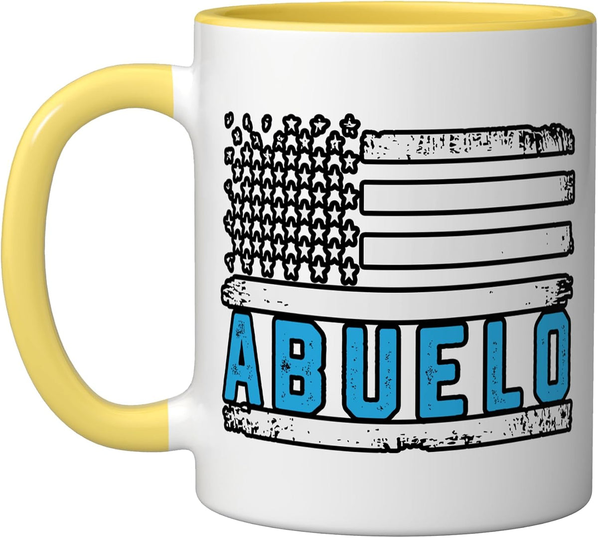Abuelo Vintage American Flag Fathers Day Grandpa Christmas Ceramic Mug