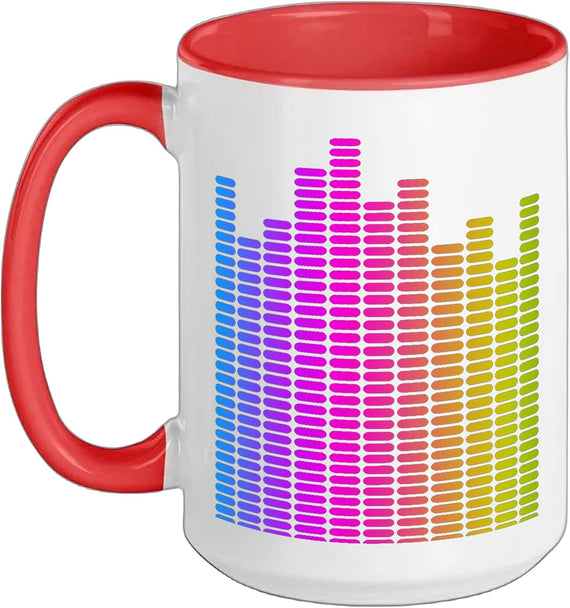 Equalizer Rainbow Music Lover Sound Engineer Audio Pattern Ceramic Mug