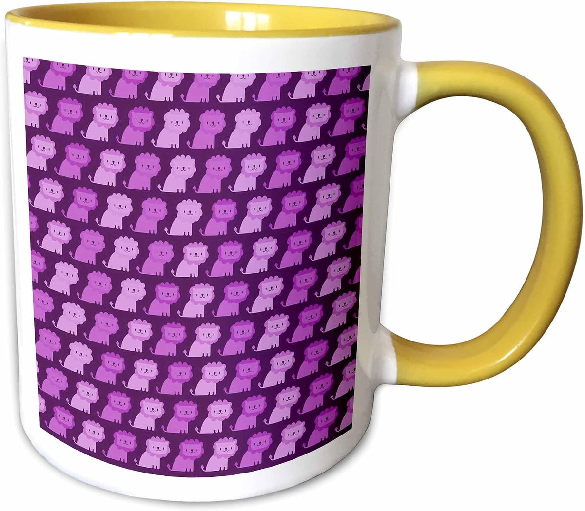 Purple Kids Lion Pattern Ceramic Mug