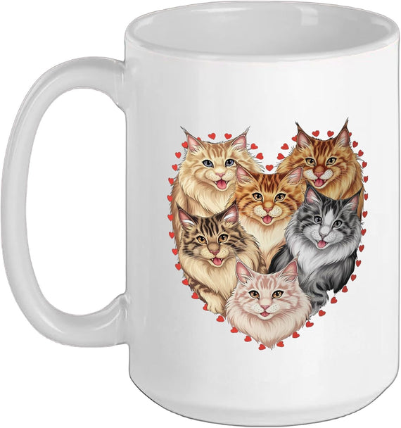 Maine Coon Heart Ceramic Mug