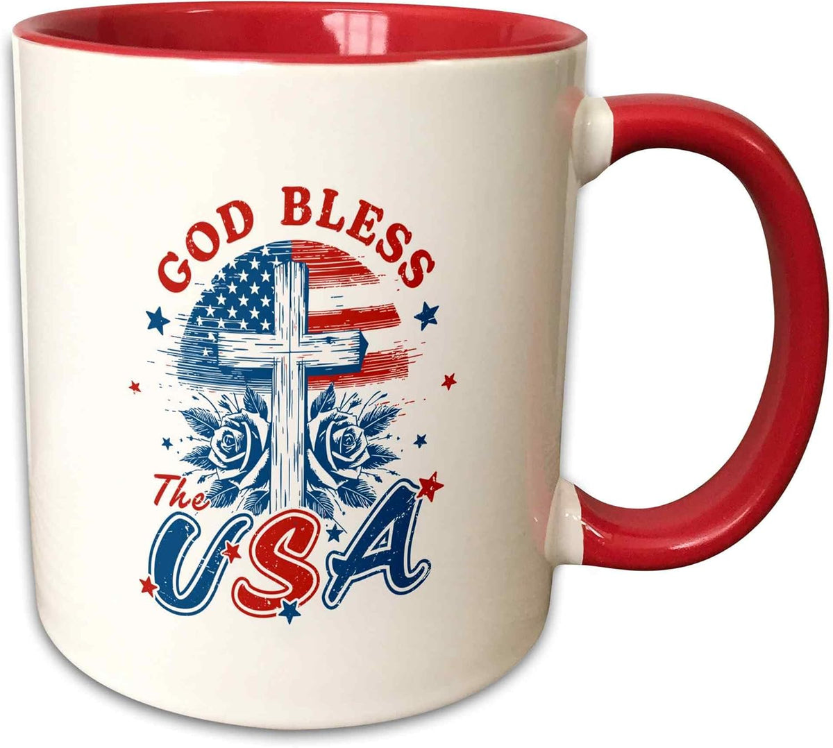 God Bless Usa Patriotic Composition. 4th Ceramic Mug