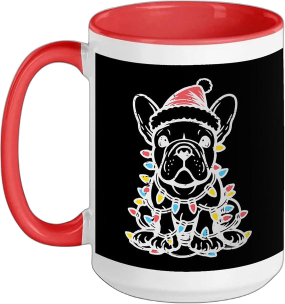 Christmas Dog French Bulldog Xmas Frenchie Men Women Kids Ceramic Mug