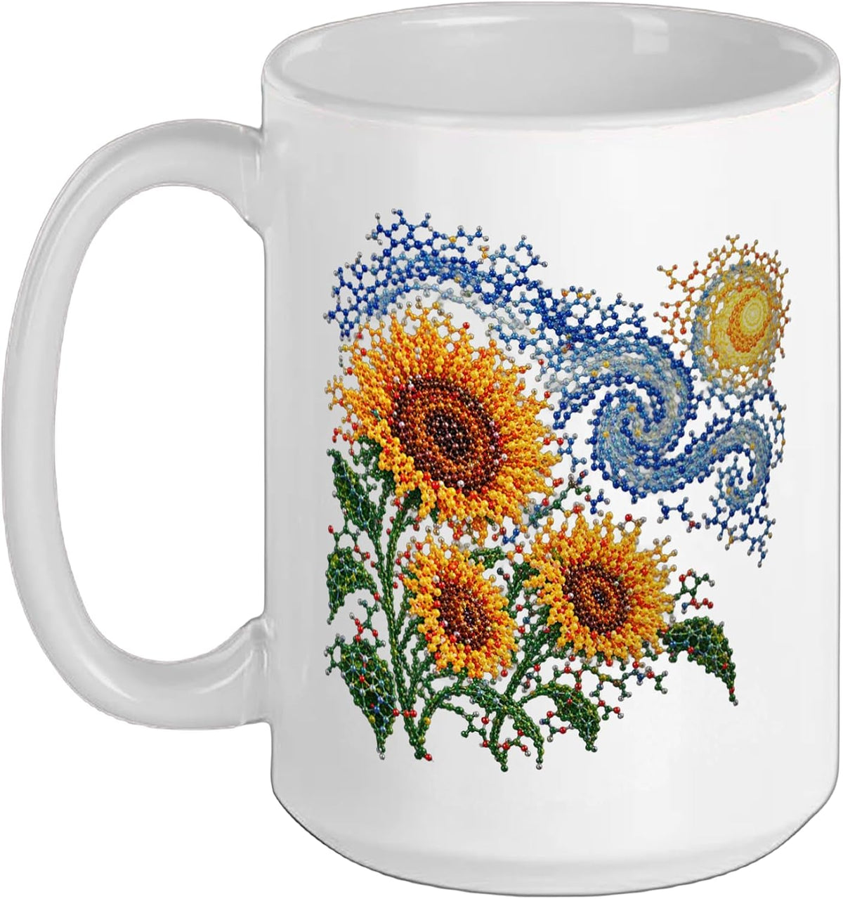 Molecular Sunflowers Starry Skies Chemist Ceramic Mug
