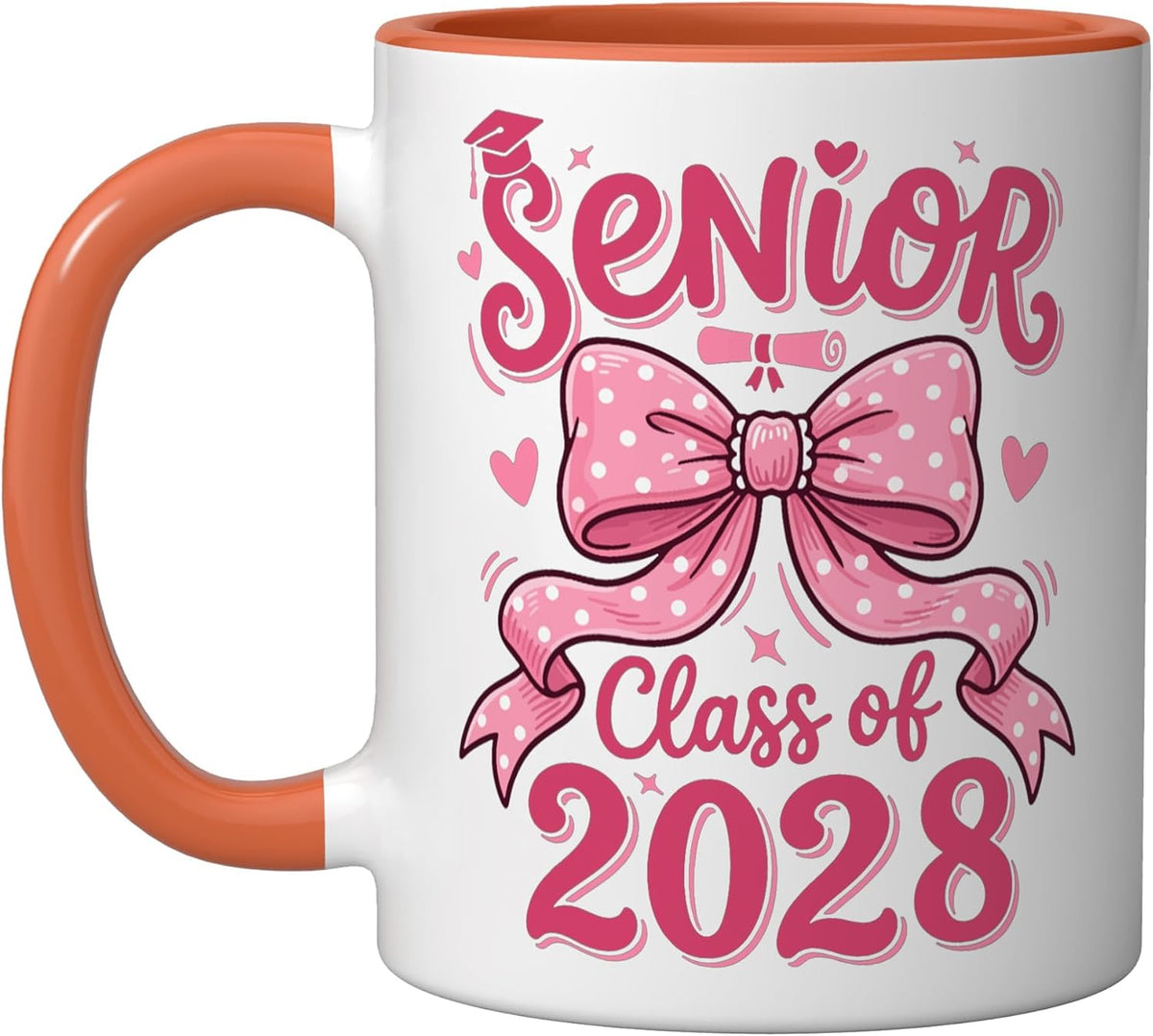 Class Of 2028 Senior Bow Coquette Cute Girl Preppy Grad 28 Ceramic Mug