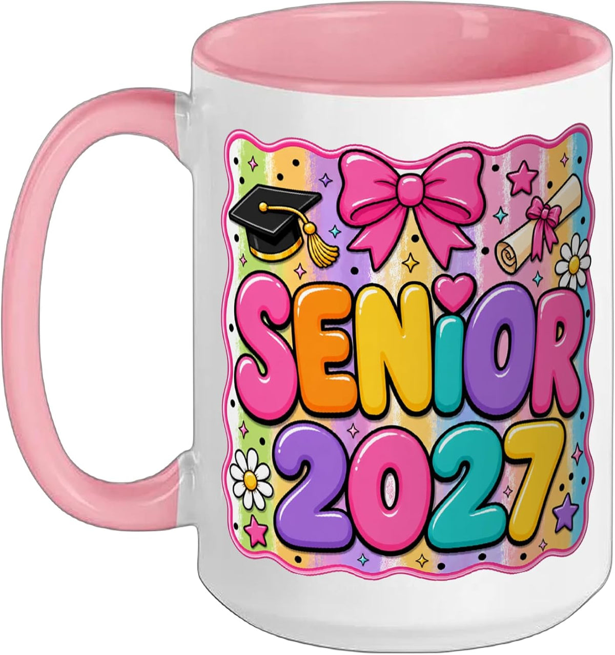 Senior 2027 Class Of 2027 Coquette Bow Graduation 2027 Ceramic Mug