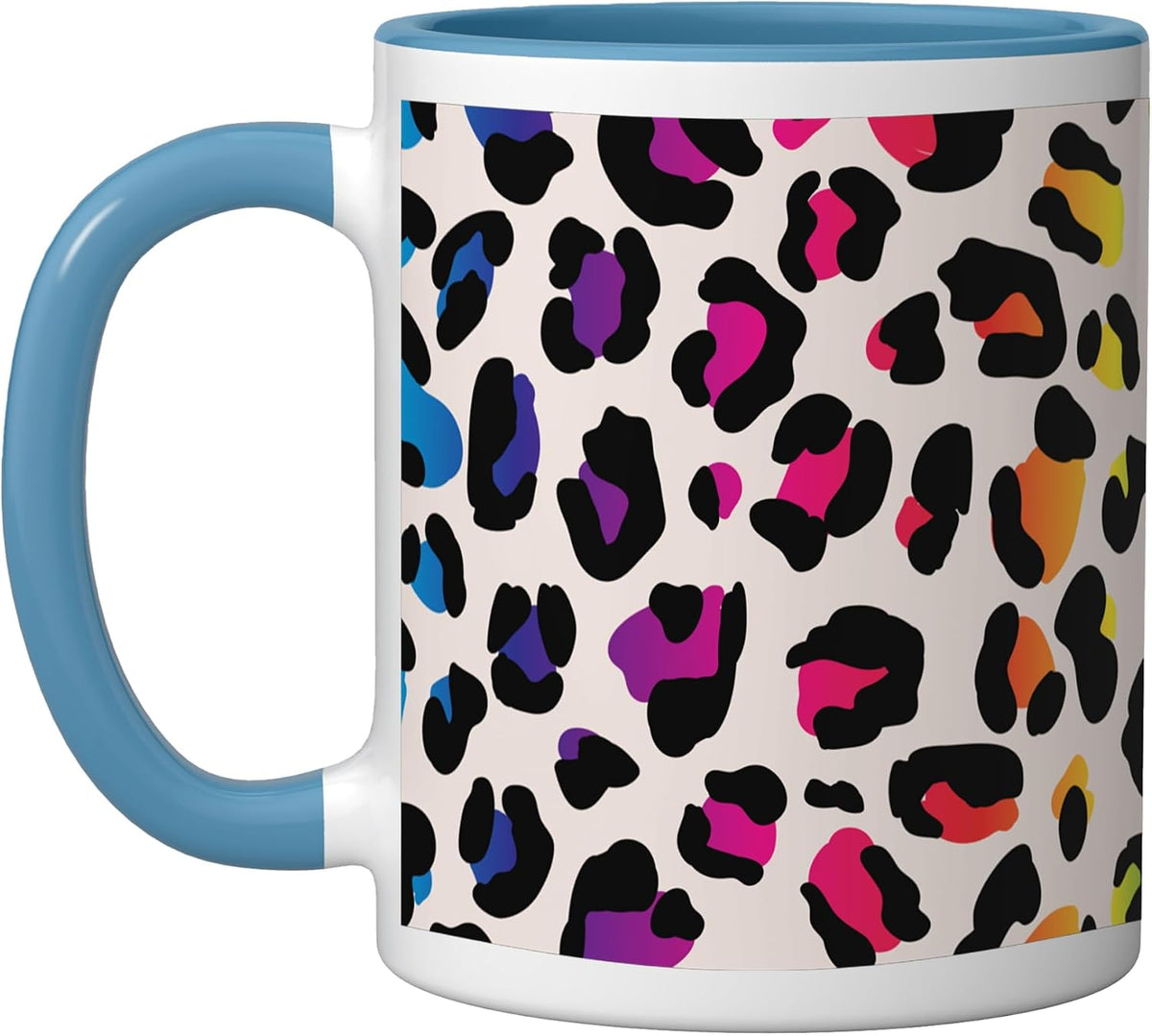 Rainbow Leopard Print Ceramic Mug