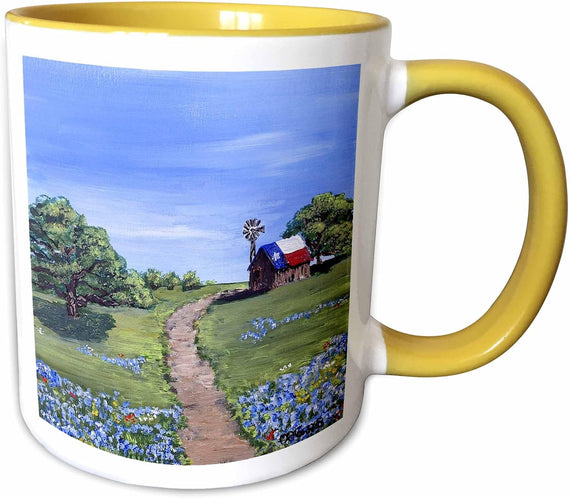 Dirt Road Leading To Old Texas Barn Ceramic Mug