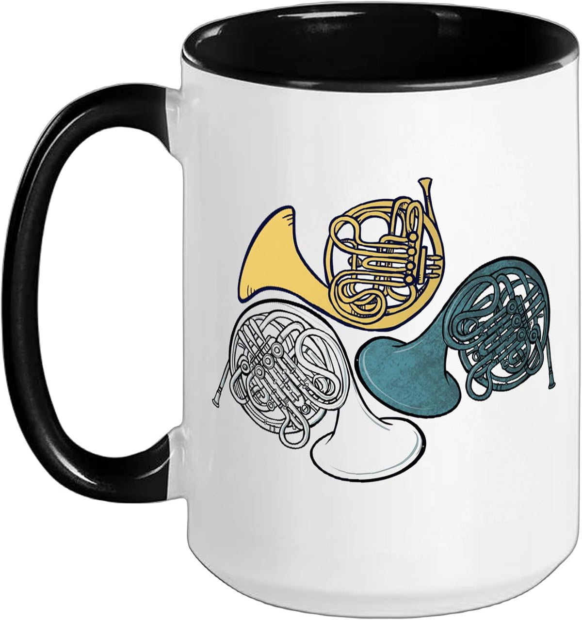 French Horns Illustration French Horn Player Ceramic Mug