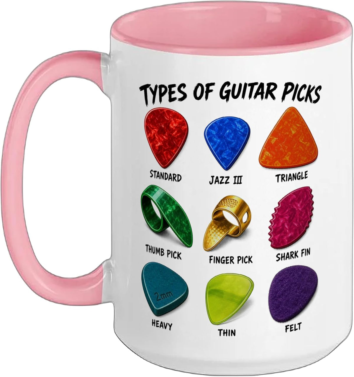 Types Of Guitar Picks Musician Guitarist Ceramic Mug