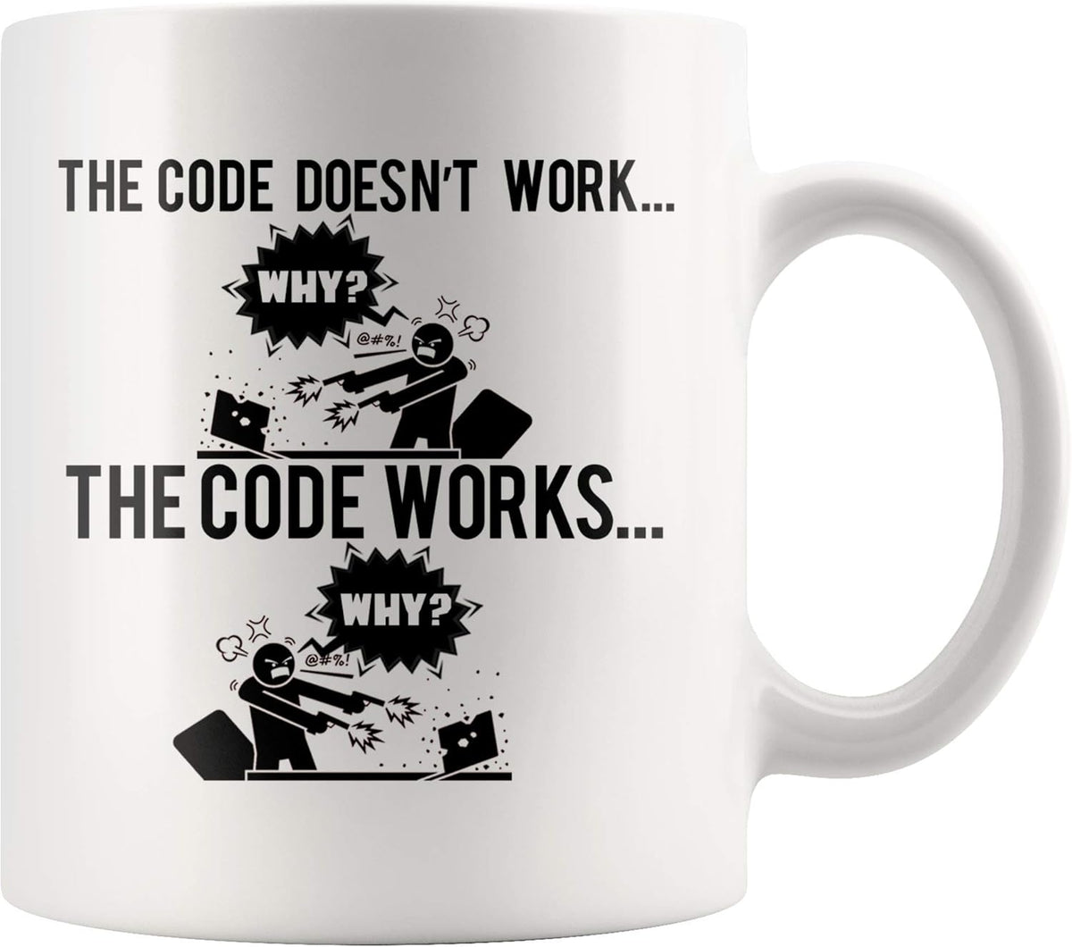 Funny Programmer Code Debugging Meme Ceramic Mug