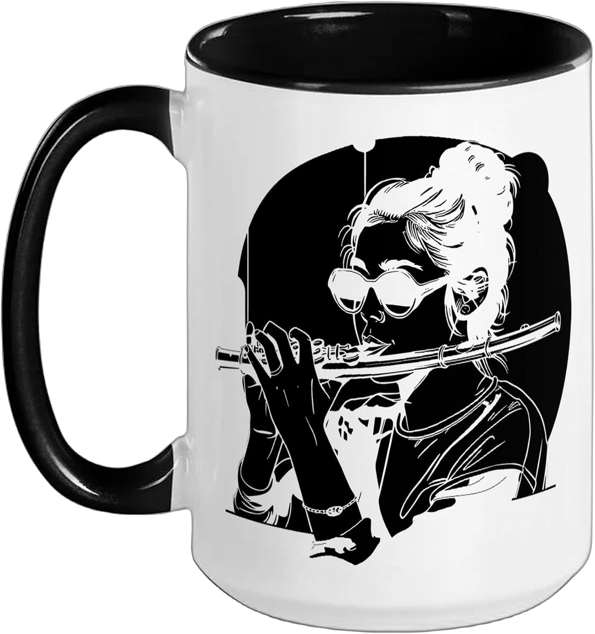 Drawing Flute Music School Ceramic Mug