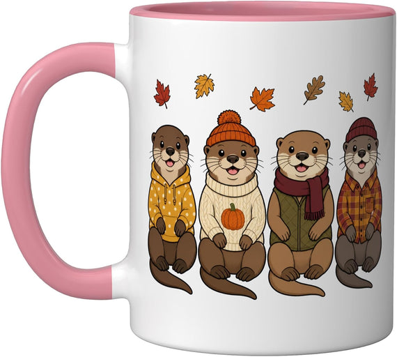 Sea Otter Fall Autumn Season Pumpkin Ceramic Mug