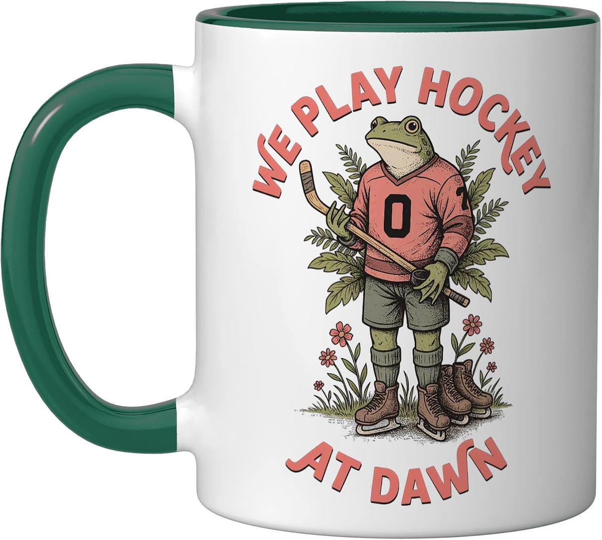 Ice Hockey Player Puck Game Playing Ceramic Mug