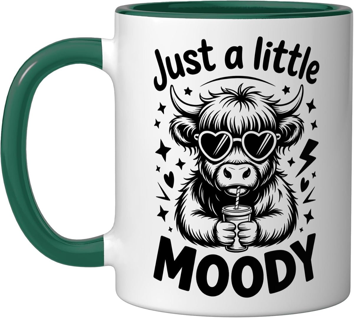 Cute But Moody Farmer Highland Cow Ceramic Mug
