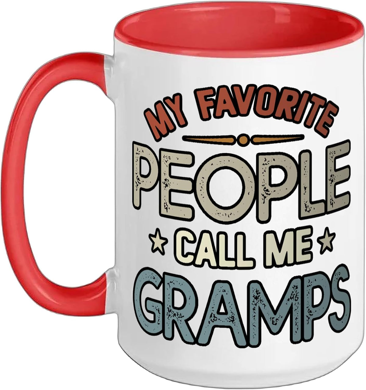 My Favorite People Call Me Gramps Vintage Fathers Day Ceramic Mug