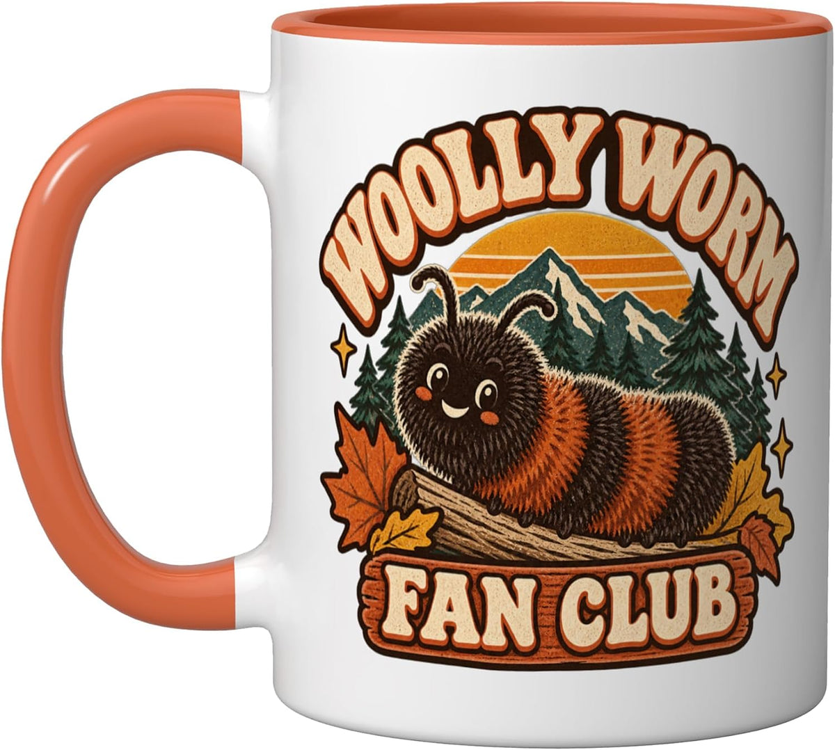 Woolly Worm Fan Club Patch Style Graphic Ceramic Mug