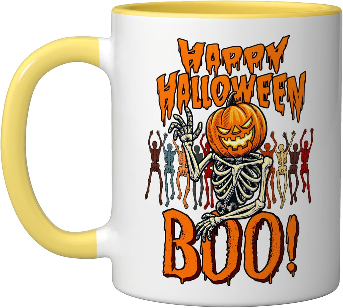 Happy Halloween Boo Skeleton Pumpkin Party Ceramic Mug