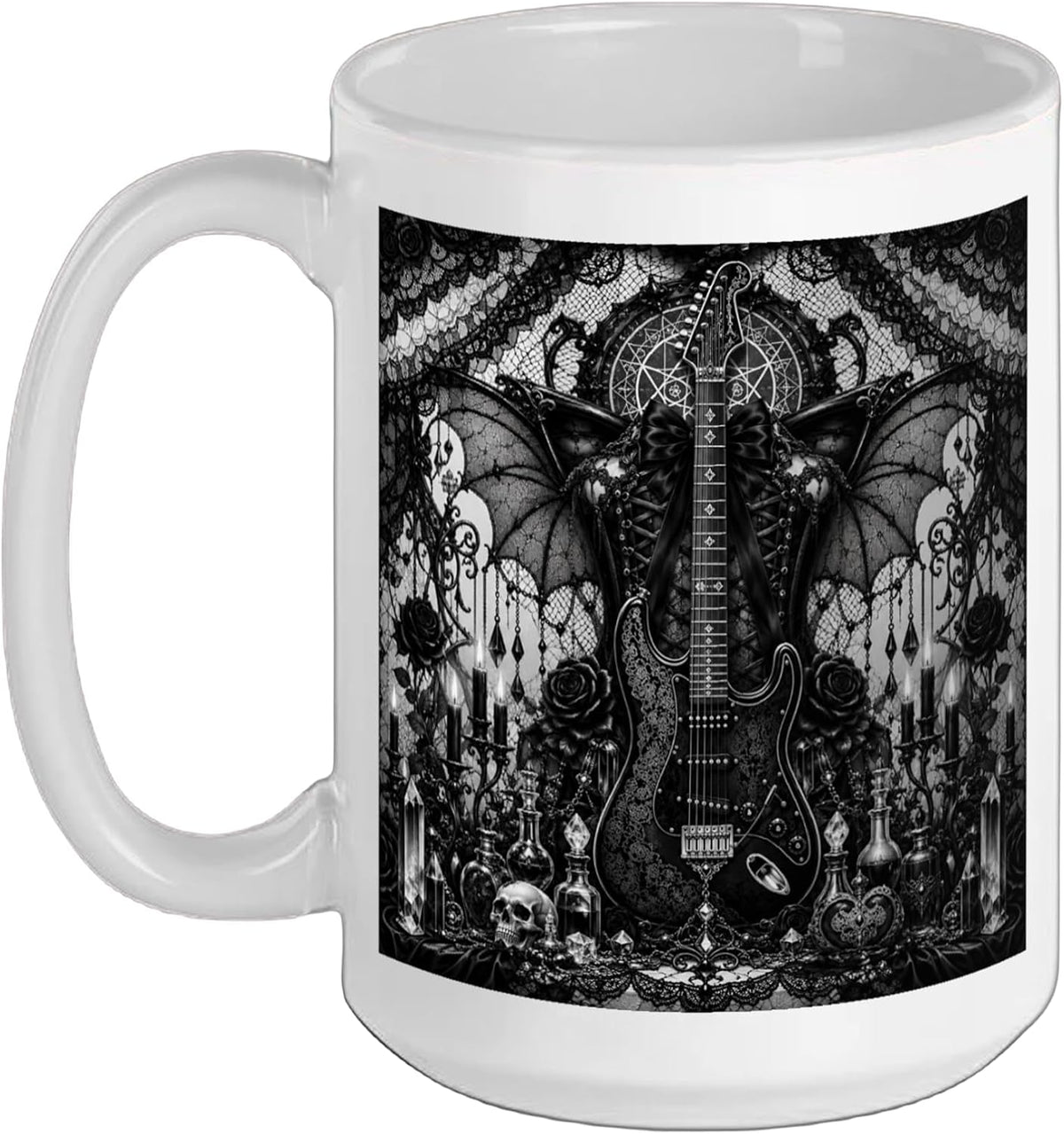 Guitarist E-Guitar Gothic-Wave Rock-Music Electric-Guitar Ceramic Mug