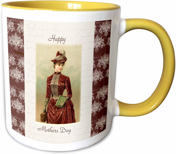 Happy Mothers Day With Victorian Lady Ceramic Mug