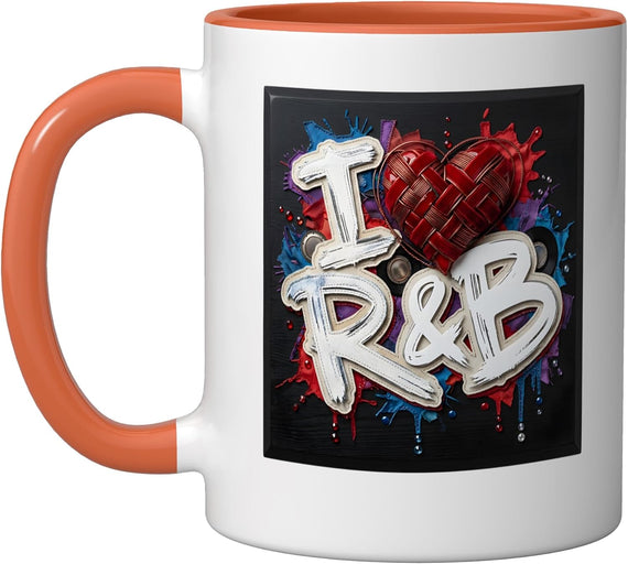 I Love R&B Heart Ceramic Mug