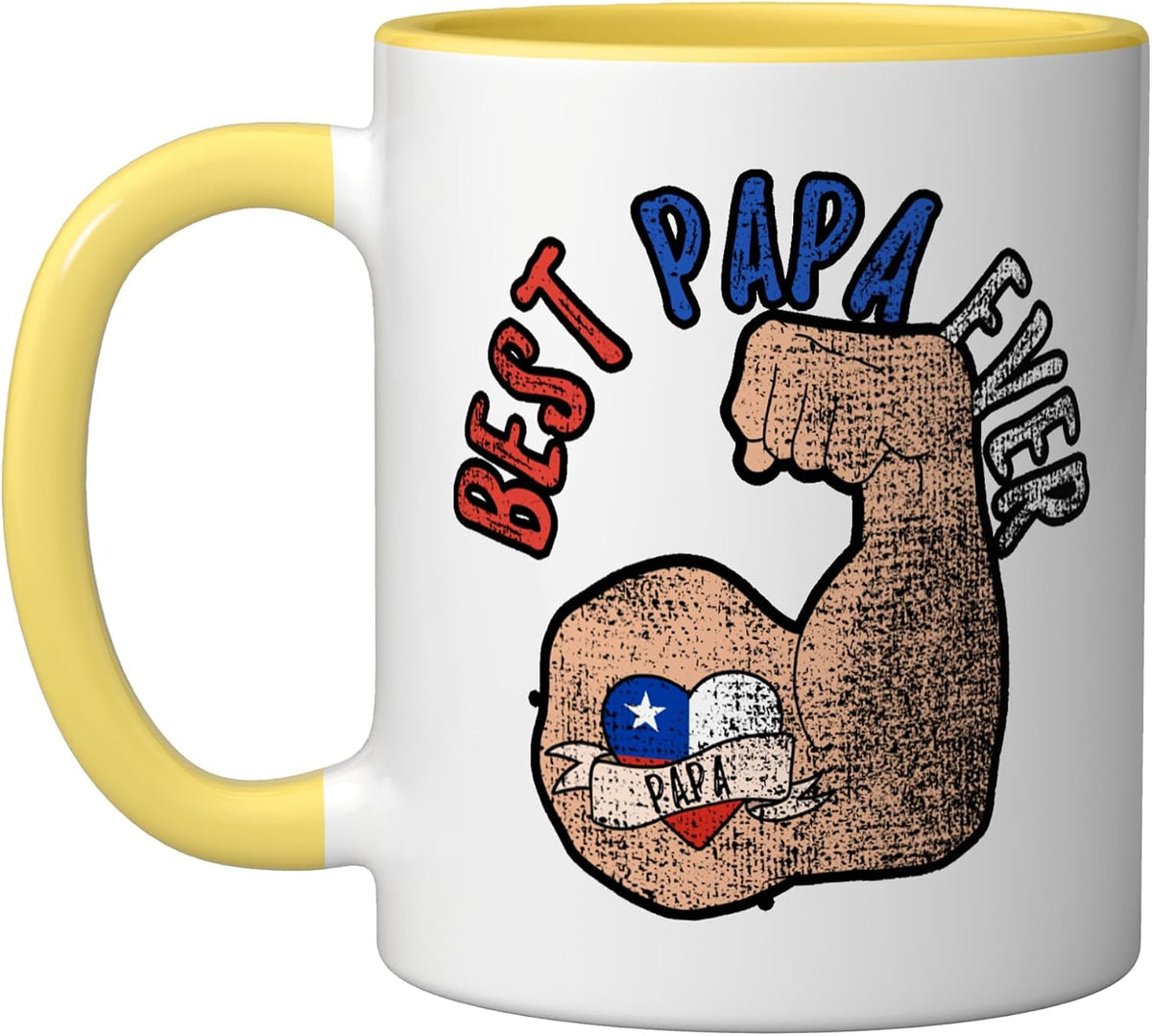 Best Papa Ever Chilean Dad Fathers Day Vintage Christmas Ceramic Mug
