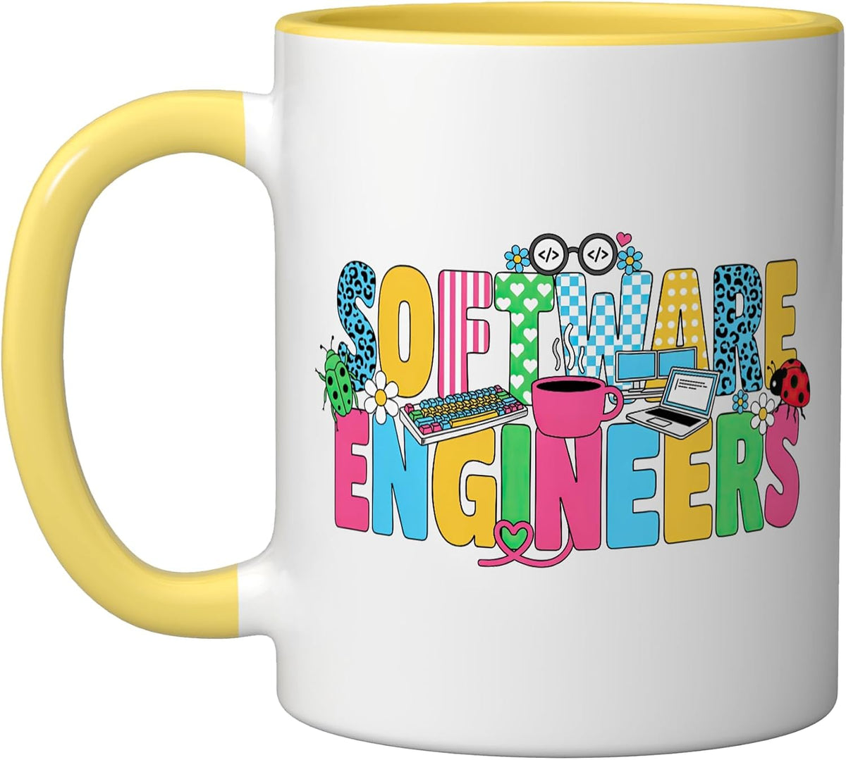 Software Engineers Cute Retro Pop Tech Team Ceramic Mug