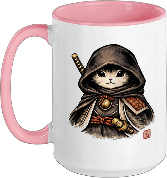 Japanese Samurai Cat Kawaii Tattoo Ninja Cat Ceramic Mug
