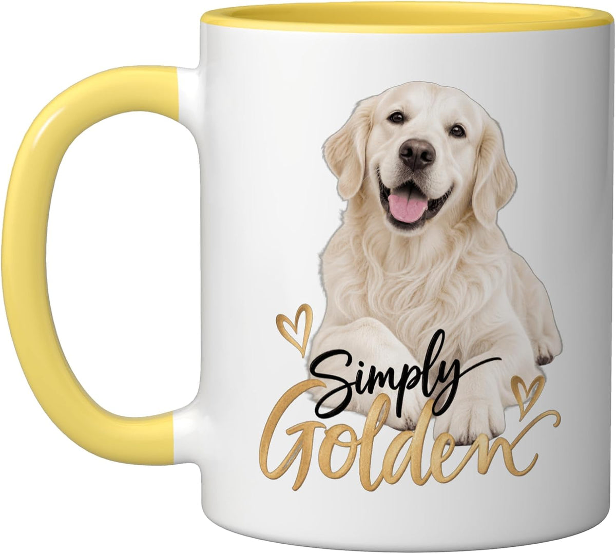 White English Cream Simply Golden Retriever Ceramic Mug