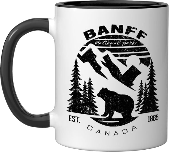 Vintage Banff National Park Canada Souvenir Hiking Camping Ceramic Mug