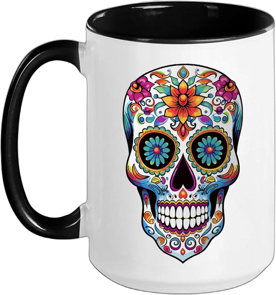 Halloween Sugar Skull Costume Dia De Los Muertos Calavera Ceramic Mug