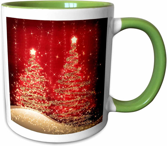 Elegant Christmas Sparkling Trees Ceramic Mug