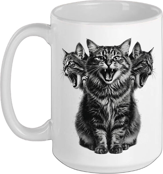 Cat Spooky Scary Halloween Cerberus Goth Horror Ceramic Mug