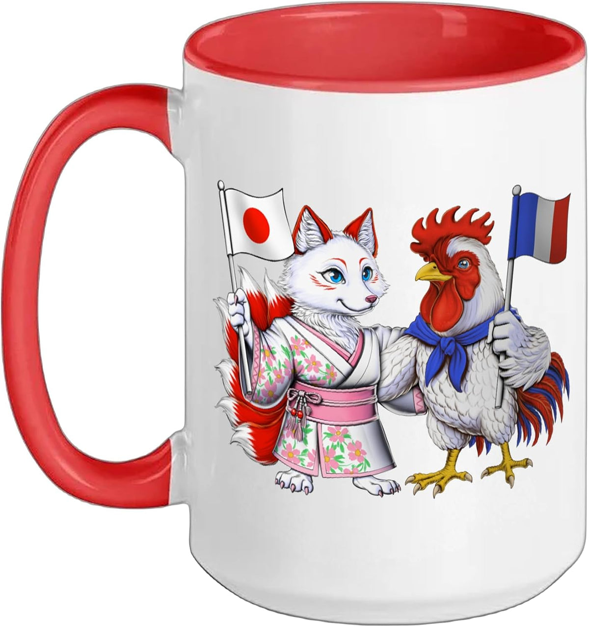 French Japanese Roots Japan France Flag Japanese French Ceramic Mug