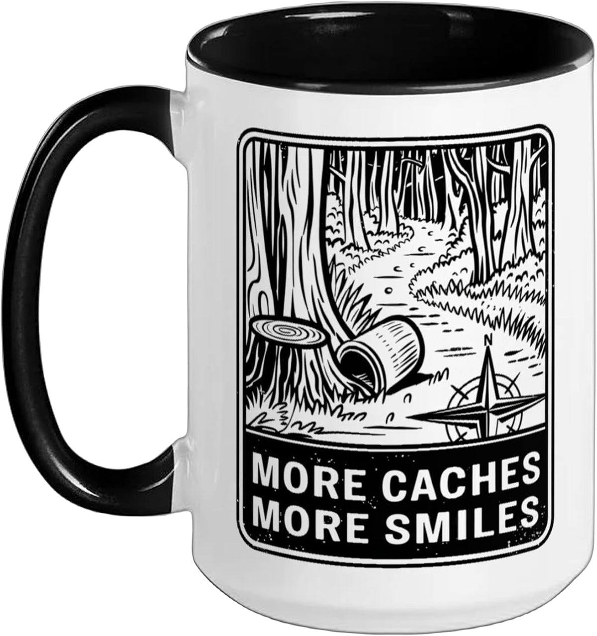 More Caches More Smiles Geocache Hunting & Geocaching Ceramic Mug