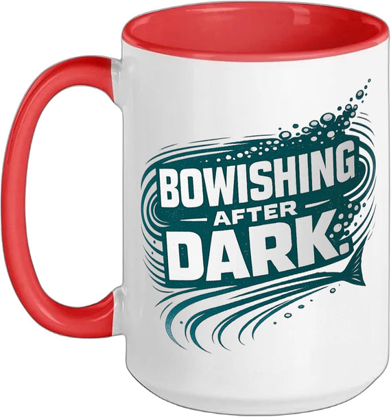 Bowfishing After Dark Funny Bowfishing Hunter Ceramic Mug