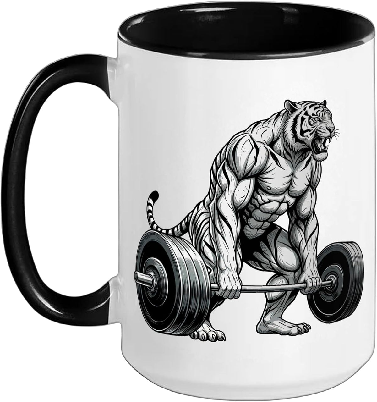 Tiger Weightlifting Fitness Gym Training Bodybuilding Ceramic Mug