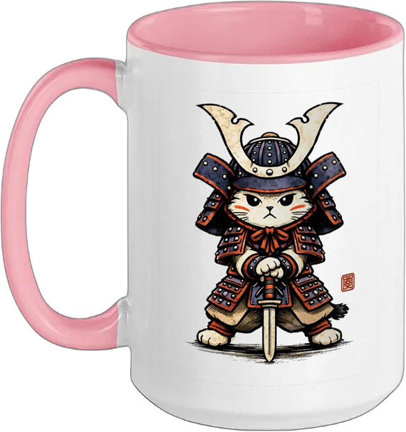 Japanese Samurai Cat Kawaii Tattoo Ninja Cat Ceramic Mug