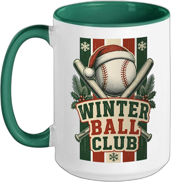 Christmas Baseball Winter Ball Club Softball Christmas Ceramic Mug