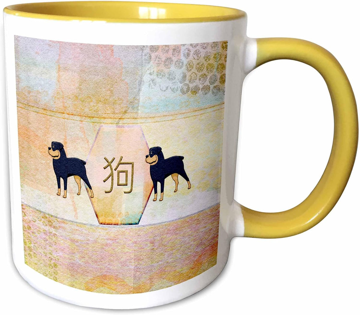 Doberman, Felt Look Abstract, Sign Of Dog Ceramic Mug
