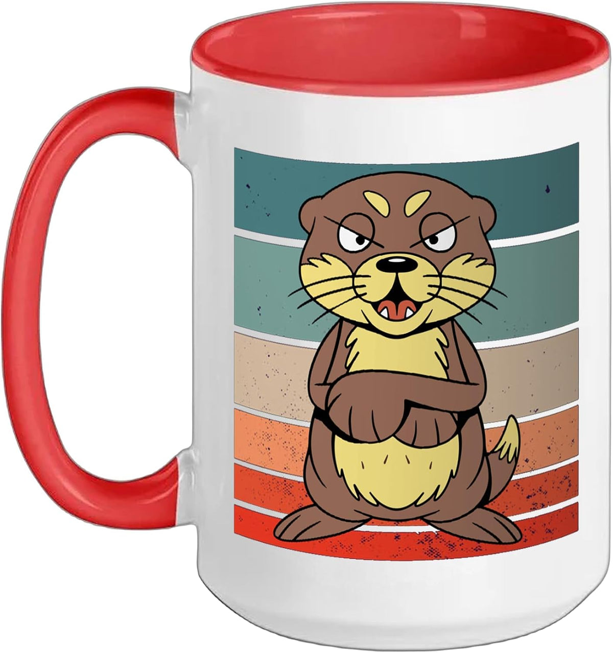 Bad Otter Cartoon Humor Animal Bad-Tempered Charming Sassy Ceramic Mug