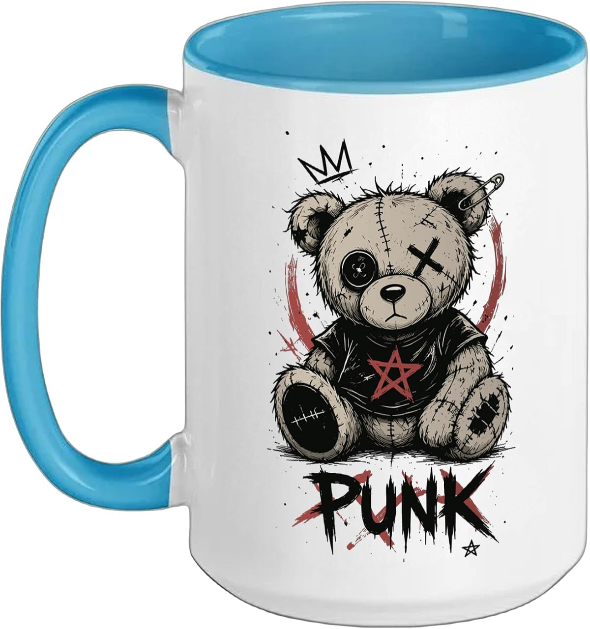 Punk Bear Goth Teddy Rebel Cute Alternative Aesthetic Ceramic Mug