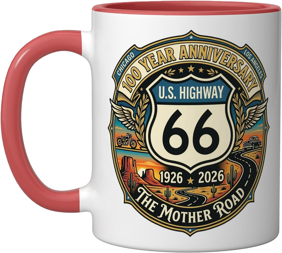 Vintage Highway 66 100 Year Centennial Anniversary Ceramic Mug