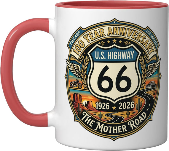 Vintage Highway 66 100 Year Centennial Anniversary Ceramic Mug