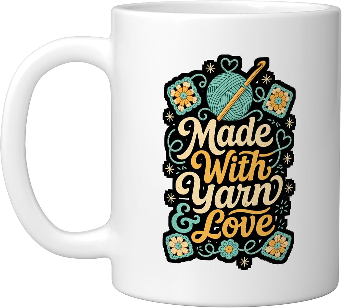 Made With Yarn And Love Granny Square Ceramic Mug