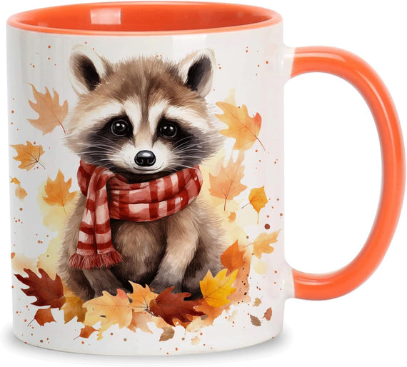 Hyturtle Fall Raccoon Autumn Birthday Ceramic Mug