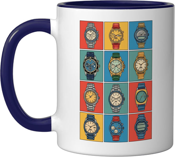 Watches Grid Timepiece Collection Horology Watch Cool Art Ceramic Mug