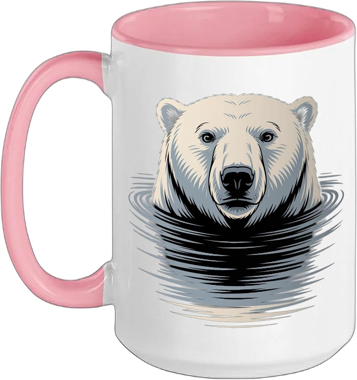 Polar Bear Swimming Ocean Scene Ceramic Mug